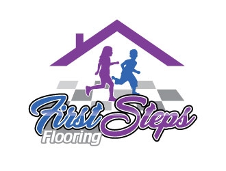 First Steps Flooring logo design by Gaze