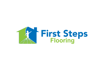 First Steps Flooring logo design by bosbejo