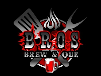 Bros. Brew & Que logo design by mckris