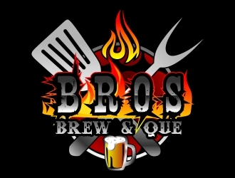 Bros. Brew & Que logo design by mckris