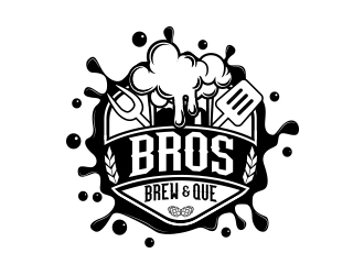 Bros. Brew & Que logo design by MarkindDesign