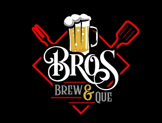 Bros. Brew & Que logo design by aRBy