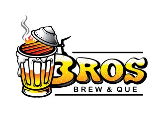 Bros. Brew & Que logo design by REDCROW