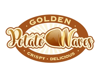 Golden Potato Waves logo design by DreamLogoDesign
