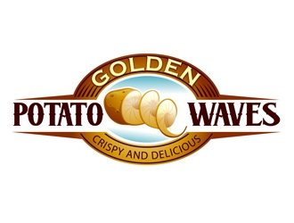 Golden Potato Waves logo design by DreamLogoDesign