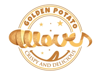 Golden Potato Waves logo design by DreamLogoDesign