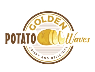 Golden Potato Waves logo design by DreamLogoDesign