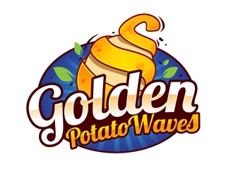 Golden Potato Waves logo design by DreamLogoDesign