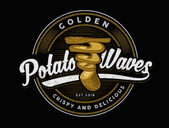 Golden Potato Waves logo design by REDCROW