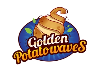 Golden Potato Waves logo design by DreamLogoDesign