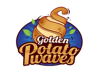 Golden Potato Waves logo design by DreamLogoDesign