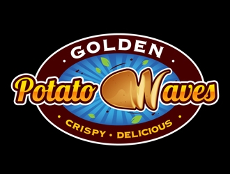 Golden Potato Waves logo design by DreamLogoDesign