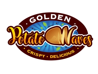 Golden Potato Waves logo design by DreamLogoDesign