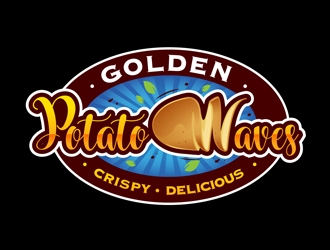 Golden Potato Waves logo design by DreamLogoDesign
