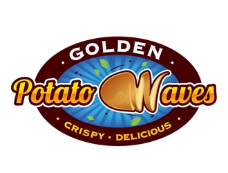 Golden Potato Waves logo design by DreamLogoDesign