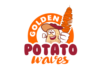 Golden Potato Waves logo design by enzidesign