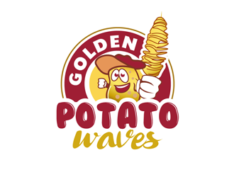 Golden Potato Waves logo design by enzidesign