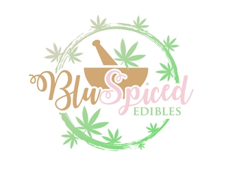 BluSpiced Edibles  logo design by DreamLogoDesign