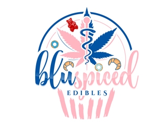 BluSpiced Edibles  logo design by DreamLogoDesign