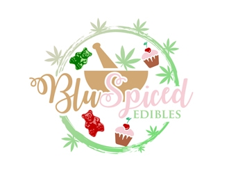 BluSpiced Edibles  logo design by DreamLogoDesign