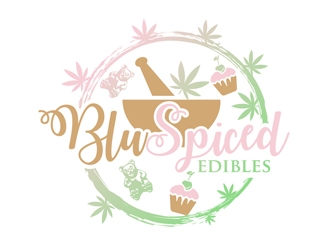 BluSpiced Edibles  logo design by DreamLogoDesign