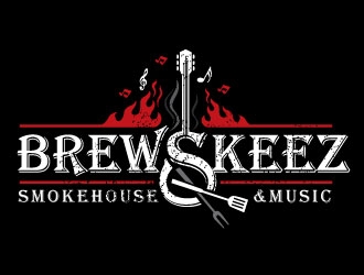 Brewskeez Smokehouse & Music logo design by REDCROW