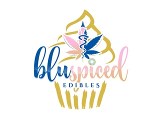 BluSpiced Edibles  logo design by DreamLogoDesign