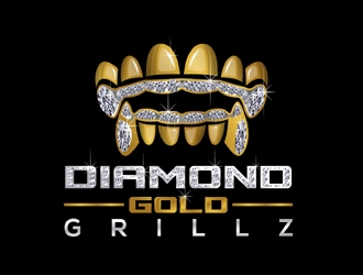 Diamond Gold Grillz  logo design by MAXR