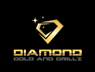 Diamond Gold Grillz  logo design by samuraiXcreations