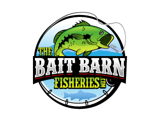 the bait barn fisheries logo design by reight