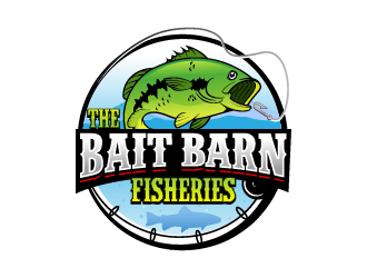 the bait barn fisheries logo design by reight