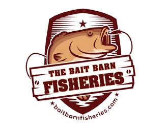 the bait barn fisheries logo design by MAXR