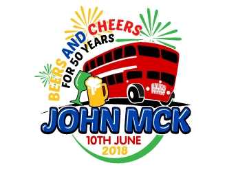 Beers and Cheersa for 50 Years John McK 10th June 2018 logo design by jaize