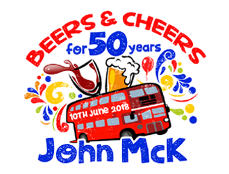 Beers and Cheersa for 50 Years John McK 10th June 2018 logo design by ingepro