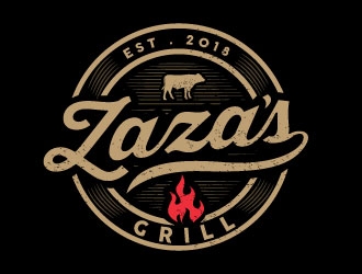 Zazas Grill logo design by REDCROW