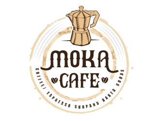Moka cafe logo design by Conception