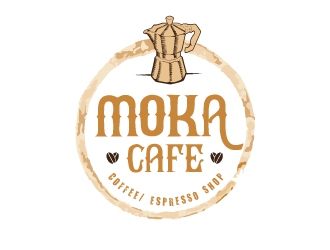 Moka cafe logo design by Conception