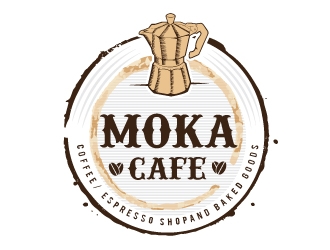 Moka cafe logo design by Conception