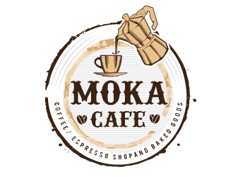 Moka cafe logo design by Conception