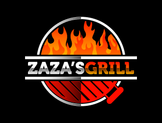 Zazas Grill logo design by pencilhand