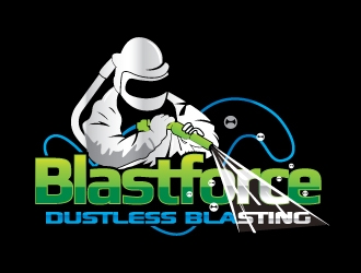 BlastForce Dustless Blasting logo design by Gaze