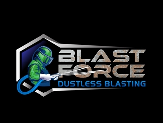 BlastForce Dustless Blasting logo design by DreamLogoDesign