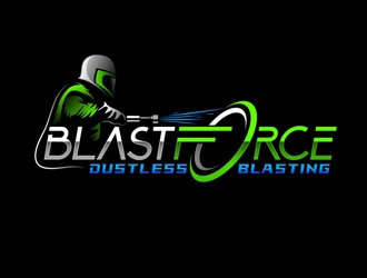 BlastForce Dustless Blasting logo design by DreamLogoDesign