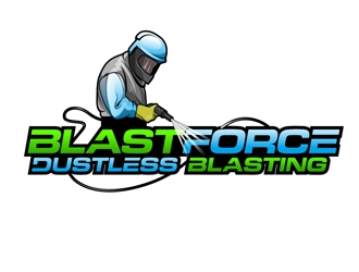 BlastForce Dustless Blasting logo design by DreamLogoDesign