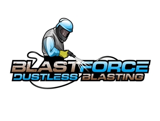 BlastForce Dustless Blasting logo design by DreamLogoDesign