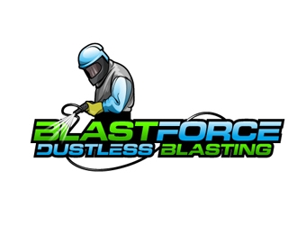 BlastForce Dustless Blasting logo design by DreamLogoDesign
