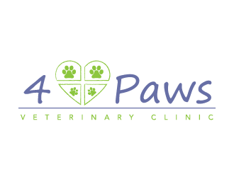 4 Paws Veterinary Clinic logo design by grea8design