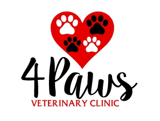 4 Paws Veterinary Clinic logo design by ElonStark