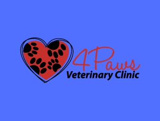 4 Paws Veterinary Clinic logo design by Xeon