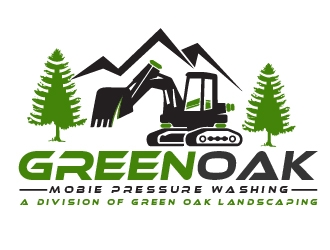 Green Oak Mobie Pressure Washing   A division of  Green Oak Landscaping logo design by shravya